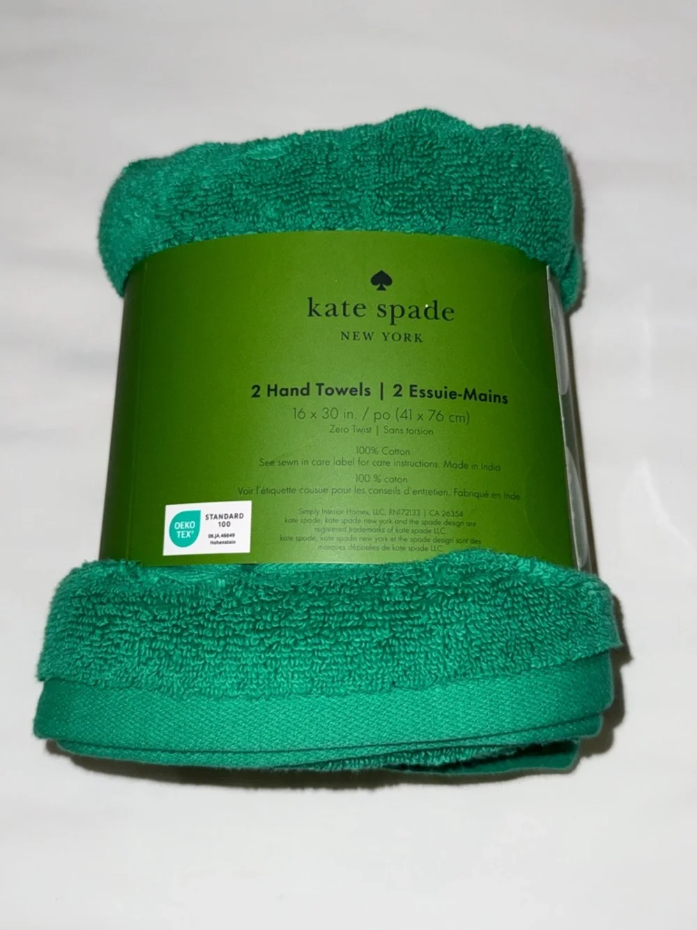 kate spade Green Hand Towels - Pack of 2